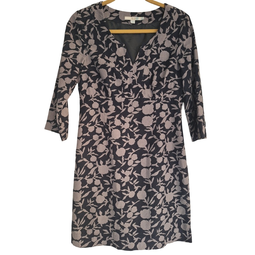 Boden  Grey Velvet 70's Casual Party Midi‎ Dress Size 6R
